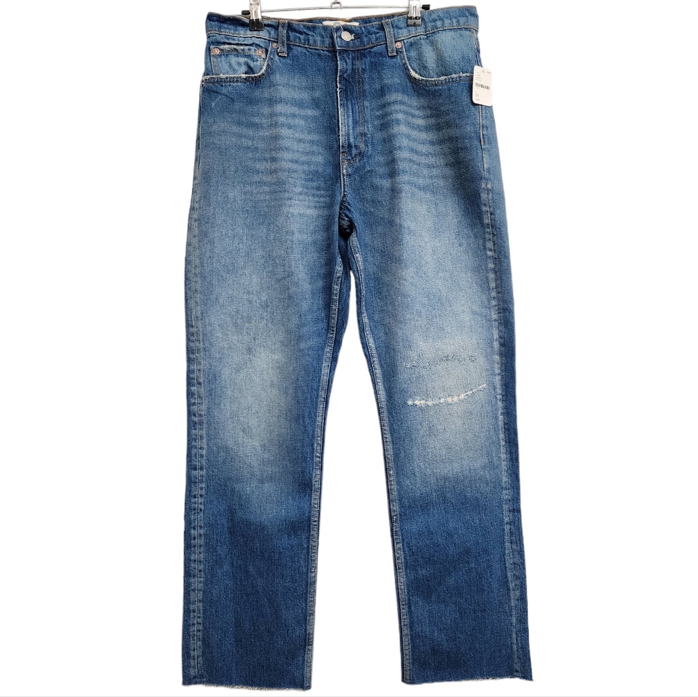 NWT We The Free People Vixen Cigarette Jeans Leg Raw Edge Distressed High Rise
